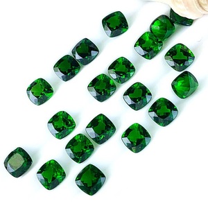 All'ingrosso cabochon Diopside naturali lucidati di lusso leggero-taglio cuscino quadrato smeraldo-come verde 6x6mm gemme sciolte per bene - Product Image 1