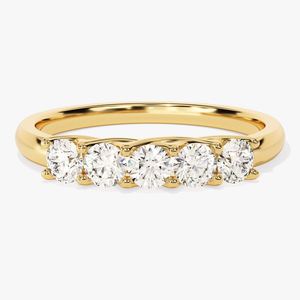 Custom Five Stone Stackable Diamond Rings 14k Gold Halo Ring Lab Grown Diamond Jewelry for Women Men - Product Image 5