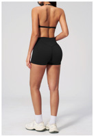 Ensemble de yoga TongJoes pour femmes, short et haut, respirant, séchage rapide, ensemble 2 pièces en spandex/nylon, tenue de sport fitness