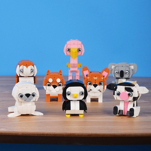 8 in 1 Cute Animal 3D Micro Mini Penguin Flamingo Owl Dog Cow Sea Lion Turtle Koala Rabbit <strong>Bird</strong> Toy Diy Building <strong>Brick</strong> Block Set - Product Image 6