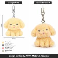 Porte-clés en peluche floquée personnalisé en usine, OEM ODM, breloque de téléphone chat, mouton, poussin, pendentif de sac avec logo personnalisé