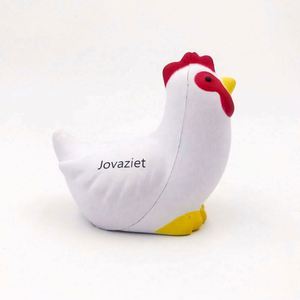 Cadeau promotionnel amusant en forme d'animal, balle anti-stress en mousse PU blanche en forme de poulet, balle à presser pour soulager le stress, logo personnalisé - Product Image 3