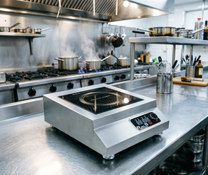 Table de cuisson à <span class=keywords><strong>induction</strong></span> commerciale 5000W, plaque électrique plate, équipement de cuisine robuste en acier inoxydable pour restaurant et hôtel - Product Image 2