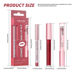Kit de soin des lèvres Lakerain Iconic Mini 3 en 1 : Crayon à lèvres, Rouge à lèvres mat révolutionnaire, <span class=keywords><strong>Gloss</strong></span> à lèvres au collagène. Kits pour les lèvres, Marque privée, Personnalisable. - Product Image 4
