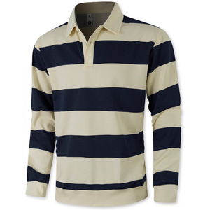 <span class=keywords><strong>Polo</strong></span> a <span class=keywords><strong>Maniche</strong></span> <span class=keywords><strong>Lunghe</strong></span> Casual Sportiva Trendy da Uomo, in <span class=keywords><strong>Maglia</strong></span> a Righe Bicolore con Bottoni - Product Image 4