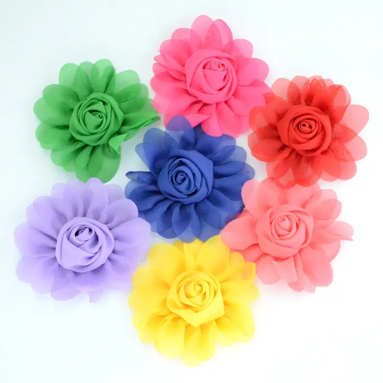 9Cm Voan Hoa Cho Trẻ Em Headband Tóc Clip DIY Mũ Nón Trẻ Em Cô Gái Vải Tóc Phụ Kiện Ch010