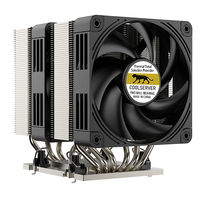 COOLSERVER LGA7529 4UM99 Server CPU Heatsink 6 Pipa Panas Tembaga Aluminium Dua Bantalan Bola Kipas PWM 12V DC Casing Komputer TDP 550W