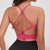 Soutien-gorge de sport décoré de cordes croisées pour femmes de style mince sous-vêtements de yoga avec caractéristiques de rassemblement