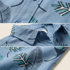 <b>Prime</b> Vista PV26050402-1 Tropical Print 100% Organic Cotton Casual Breathable Short Sleeve Sustainable Abstract Camp Shirt Men - Product Image 3