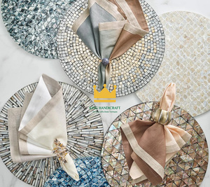 Customize Handmade Dining <b>Table</b> Placemats High Quality Mother of Pearl Inlay Hot Sale from Vietnam - Product Image 4