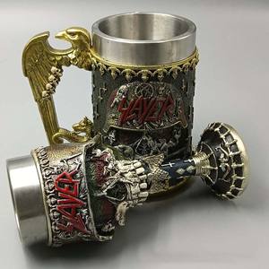 Taza creativa única de esqueleto de Halloween, taza de águila calva con calaveras 3D, taza de <span class=keywords><strong>cerveza</strong></span> de vino de resina para Bar de taberna - Product Image 2