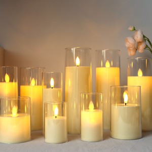 Bougies LED Sans Flamme étanches - Lot De 3 Bougies Ivoire - Télécommande Avec Minuterie 2/4/6/8h - Fonction Scintillement - Pour Intérieur Et Extérieur