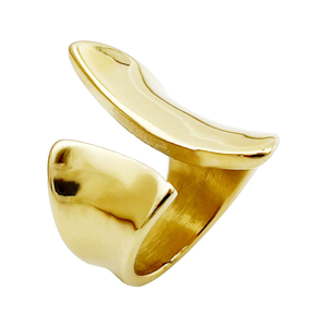 夸张几何不规则欧美金戒指，复古不锈钢戒指男女皆宜 - Product Image 2