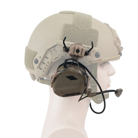 Casque tactique à micro-captation sonore, construction robuste en ABS, casque monté sur casque pour l'entraînement tactique en extérieur