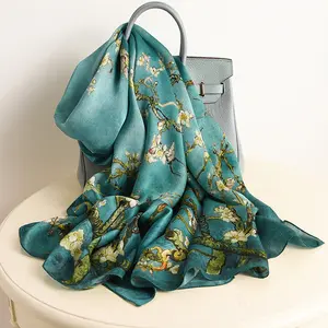 Hot Selling Ladies Pure Silk 100% Mulberry Silk scarf Custom Print Manufacturer Designer Silk Scarf