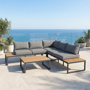 Ensemble <span class=keywords><strong>de</strong></span> canapés d'extérieur en aluminium moderne et durable, ensemble d'angle et <span class=keywords><strong>de</strong></span> conversation, meubles <span class=keywords><strong>de</strong></span> <span class=keywords><strong>jardin</strong></span>, patio, hôtel, cour - Product Image 4