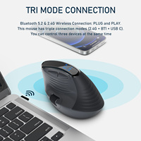 Souris verticale ergonomique Double Mode souris sans fil Retour en un clic Rechargeable Led Display Mouse pour PC Portable Home Office