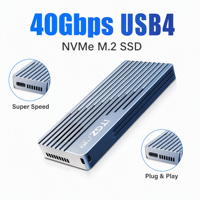 علبة خارجية ذكية للقرص الصلب من الألومنيوم مع مروحة تحكم في درجة الحرارة، متوافقة مع USB4 بسرعة 40 جيجابت في الثانية، مناسبة لـ M.2 NVMe SSD، طراز ASM2464PD.