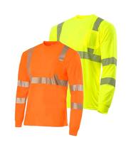 Camiseta de Manga Larga Reflectante de Seguridad Dri Fit con Segmento Reflectante de Transferencia Térmica para Hombre, Trabajo de Construcción, Amarillo de Alta Visibilidad