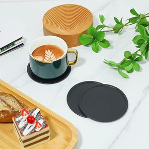 Hot Sale Silicone Round Mats Coffee Cup <b>Coaster</b> and Rack for Drink <b>Heat</b>-Insulated Non-Slip Dinner Plate Mat - Product Image 1