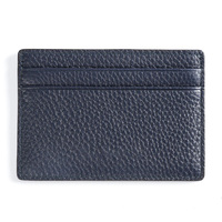Dompet Kartu ID Kulit Asli Buatan Tangan Mewah dengan Logo Kustom, MOQ Rendah, Penutup Kartu Kredit Tipis Tanpa Kancing, 30mm