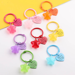 Llavero de PVC ligero con diseño de estrella y corazón de Tang Sanjiang, 30 mm x 23 mm, accesorios de joyería DIY - Product Image 2