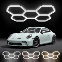 Plafonnier LED Nid d'Abeille Hexagonal pour Garage, Température de Couleur Sélectionnable 3CCT, Modulaire Extensible DIY pour Garage, Salle de Sport, Bureau