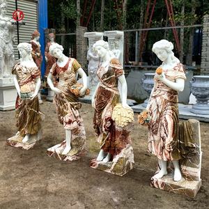 Décoration de jardin Célèbre grecque grandeur nature Statues de dame en marbre blanc en pierre Déesse des quatre saisons - Product Image 6