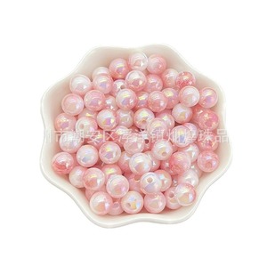 Chaîne de téléphone et porte-clés pendentif en perles d'imitation irisées dégradées bicolores de 8 mm - Product Image 4
