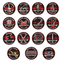 Patchs en tissu brodés, série instruments de musique rock, piano, guitare, batterie, thermocollants pour chapeaux et sacs