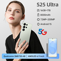 Smartphone S25 Ultra Version Globale Débloqué 16 Go + 1 To Android 14.0 avec Processeur Déca-cœur et Caméra Arrière 108 MP en Anglais, Espagnol, Allemand
