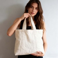 Sac fourre-tout en toile de coton personnalisé en usine, sac d'épicerie de qualité supérieure, résistant, réutilisable, entièrement doublé, avec poche