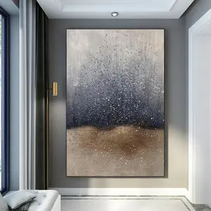 Hot Sale High Quality Hand Painted Oil Painting Abstract Art Wall Painting Blue Gray Still Life Style Hotel Bedroom Decoration