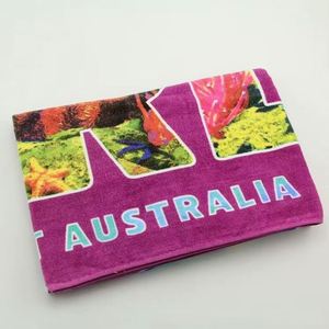 ผ้าขนหนูชายหาดเด็กแบบกำหนดเองได้ ป้องกันแบคทีเรีย ซับทรายได้ดี พิมพ์ลายด้วยเทคนิค Thermal Transfer เหมาะสำหรับการเดินทาง - Product Image 1