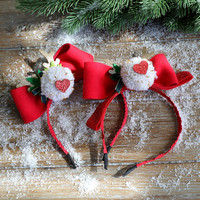 Serre-tête à motif de dessin animé de renne avec boucle en forme de croix de citron, cadeau de vacances, décoration de fête, produits de Noël disponibles en gros