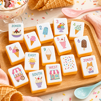 Jeu de Mahjong américain en gelée d'orange avec tuiles numérotées personnalisées et tuiles Joker du vent, ensemble de Mahjong pour enfants, jouets éducatifs préscolaires du fabricant