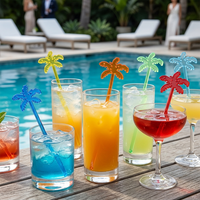Agitateur à cocktail en plastique personnalisé avec logo, transparent, de qualité alimentaire, léger, écologique, de haute qualité pour mariage, fête, bar