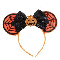 Serre-tête Mickey à sequins fait main, style nœud, pour fête, parc d'attractions, vacances, décoration capillaire pour enfants
