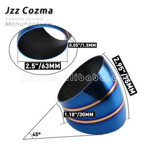 Coude d'<span class=keywords><strong>échappement</strong></span> <span class=keywords><strong>45</strong></span> degrés pour main courante d'escalier, connecteur coloré bleu, en acier inoxydable - Product Image 4