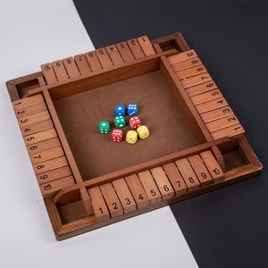 Juego de Mesa Tradicional de Madera para 4 Jugadores, Tipo Pub, con Dados, Divertido para Fiestas Familiares, Shut the Box - Product Image 4