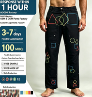 Pantalons amples et droits sur mesure imprimés noir de High Street Manufacturers, pantalons larges et oversize pour hommes