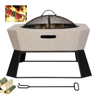 Excellent Design Bois Brûlant Extérieur Jardin Patio Arrière-Cour Bol À Feu Avec Grill Et Couverture En Maille Table Top Fire Pit Bowl Marbre