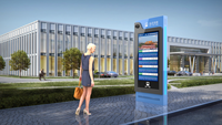 43 55 65 pulgadas autobús pantalla táctil interactiva parada de autobús señalización Digital con caja de luz de publicidad