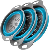 Passoire pliable à double poignée avec base de drainage, panier de lavage extensible et peu encombrant pour fruits et légumes, idéal pour la cuisine