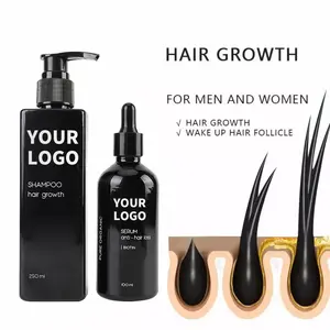 Özel etiket 100% saf doğal organik saç bakım seti, anti-saç dökülmesi zencefil şampuan ve yağ
