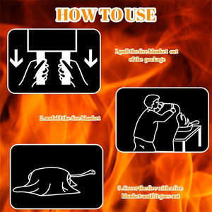 Manta Ignífuga de Fibra de Vidrio 100%, 4 Piezas, Manta de Emergencia para Cocina y Camping - Product Image 4