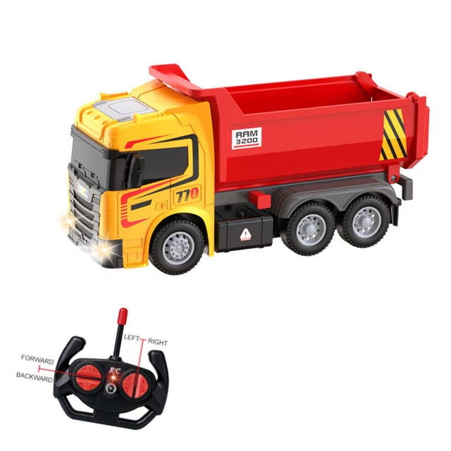QS High Quality Children Remote Control City Engineering Model Toys Plastic 1:12 Scale R/C Simulation Truck Toys With Light