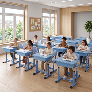 SONGYE Modern Metal Student Adjustable Desk and <b>Chair</b> Set With 1 Year Warranty for School Commercial Use ST-208GD School Desk an - Product Image 3