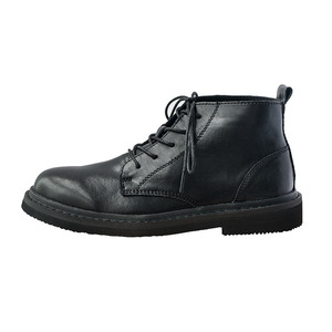 Botas de Tobillo Negras para Hombre, Estilo Casual Maduro, de Cuero Genuino, Combinables con Todo, Estilo Coreano, Botas de Cuero de Moda - Product Image 5