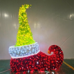 Chaussure de Noël rouge LED scintillante personnalisée, étanche IP65, populaire, avec motif arbre, pour affichage paysager en parc et jardin - Product Image 4